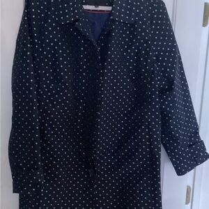 TALBOTS Navy Polka Dot Coat - Size 20w